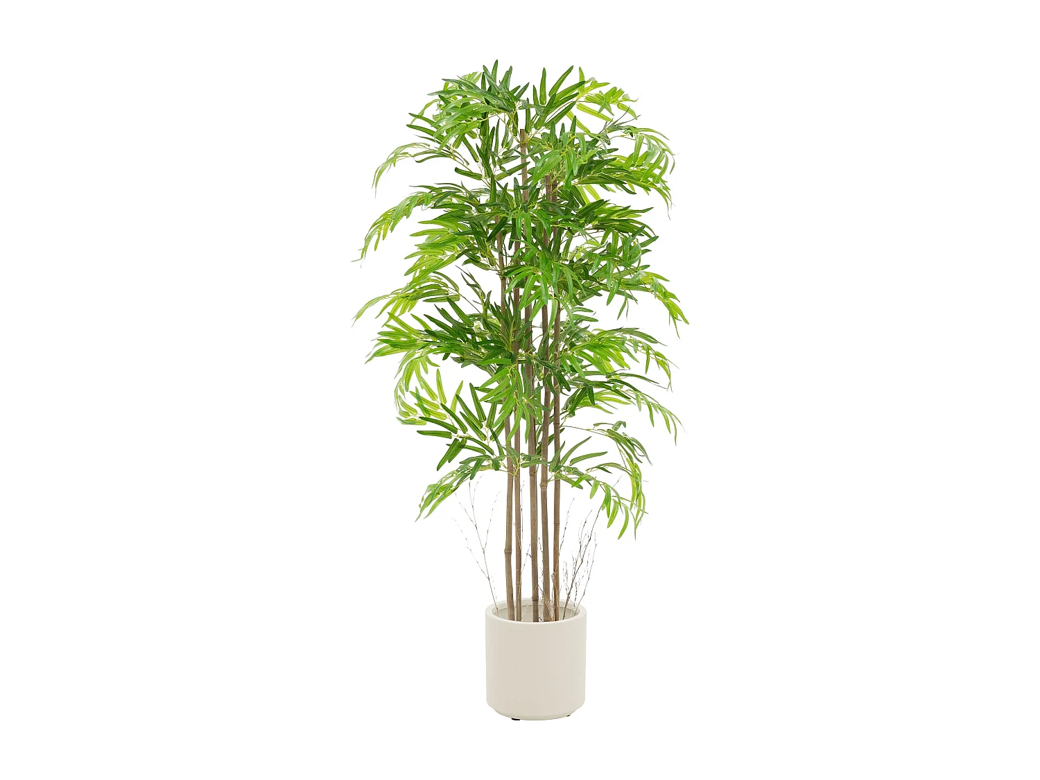 Bambou artificiel 150 cm, Plante artificielle grande, Plante artificielle avec tige en bois véritable