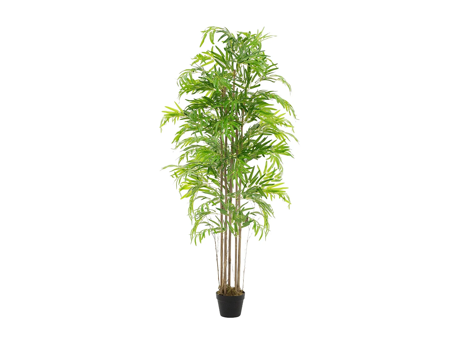 Bambou artificiel 180 cm, Plante artificielle grande, Plante artificielle avec tige en bois véritable
