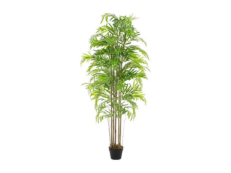 Bambou artificiel 180 cm, Plante artificielle grande, Plante artificielle avec tige en bois véritable