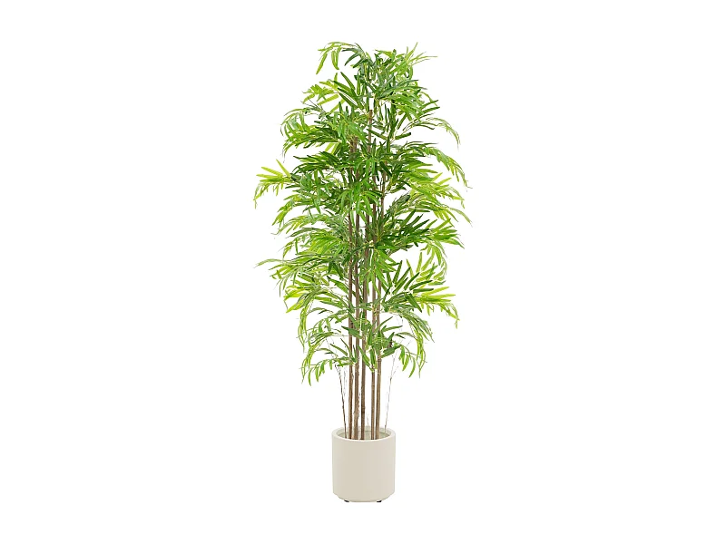 Bambou artificiel 180 cm, Plante artificielle grande, Plante artificielle avec tige en bois véritable