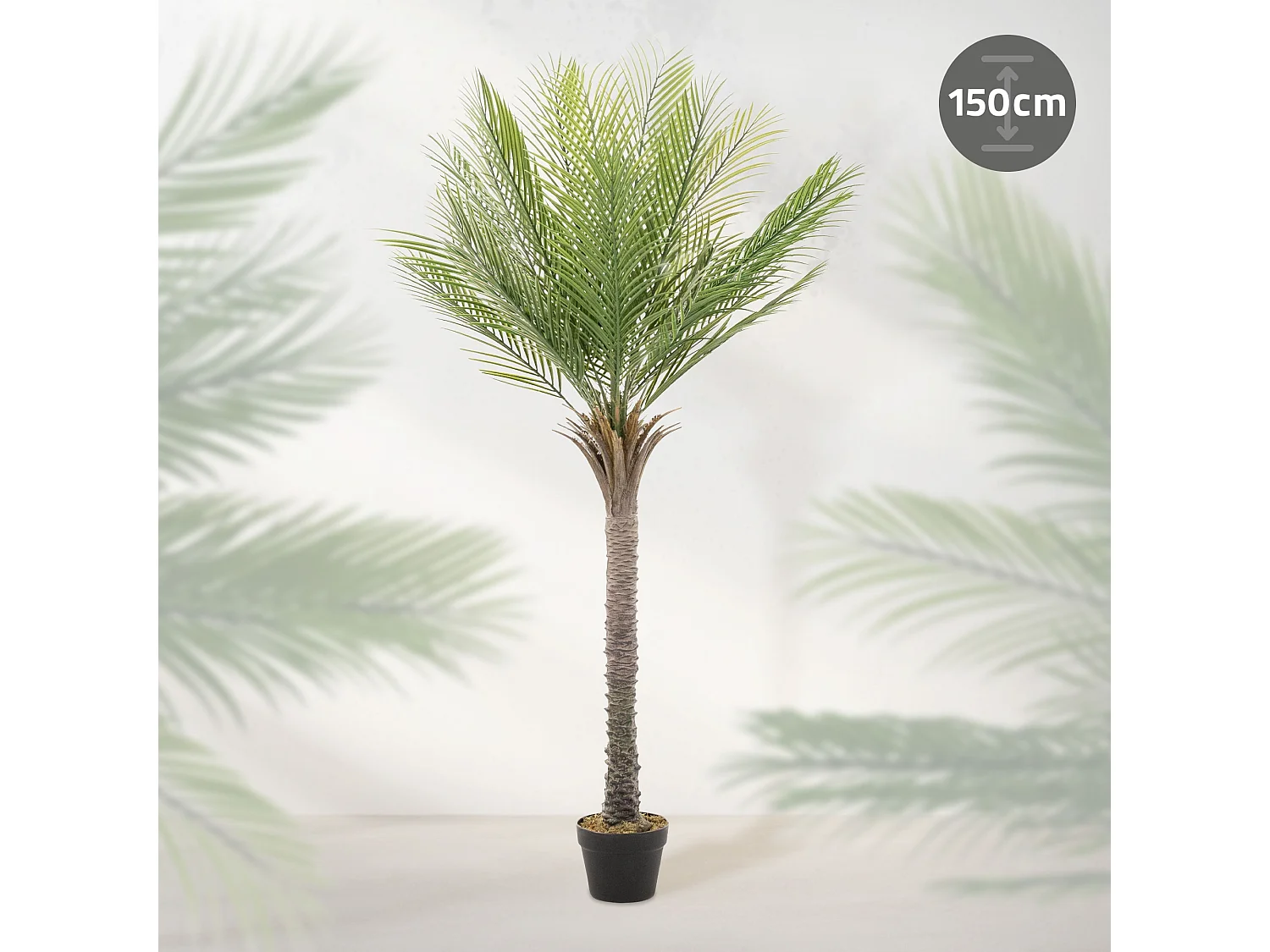 ML-Design Palma artificiale 150 cm, grande pianta artificiale, palma tropicale artificiale, pianta artificiale, pianta finta Deko