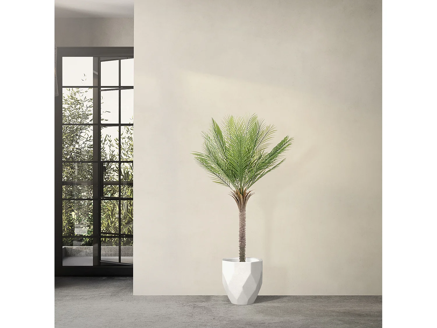 ML-Design Palma artificiale 150 cm, grande pianta artificiale, palma tropicale artificiale, pianta artificiale, pianta finta Deko