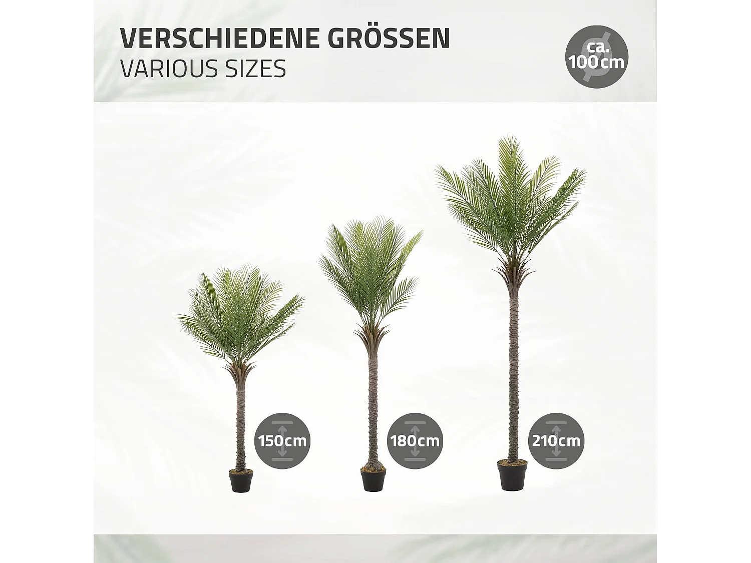 Palmier artificiel 150 cm, Plante artificielle grande, Palmier tropical artificiel, Plante artificielle,  Plant Deko