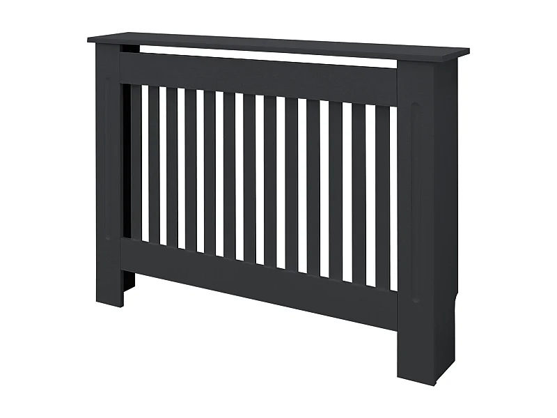 ECD Germany Cubierta para radiador 112x19x82 cm MDF lacado antracita diseño de láminas mueble rústico con acabado mate para calefacción de pared