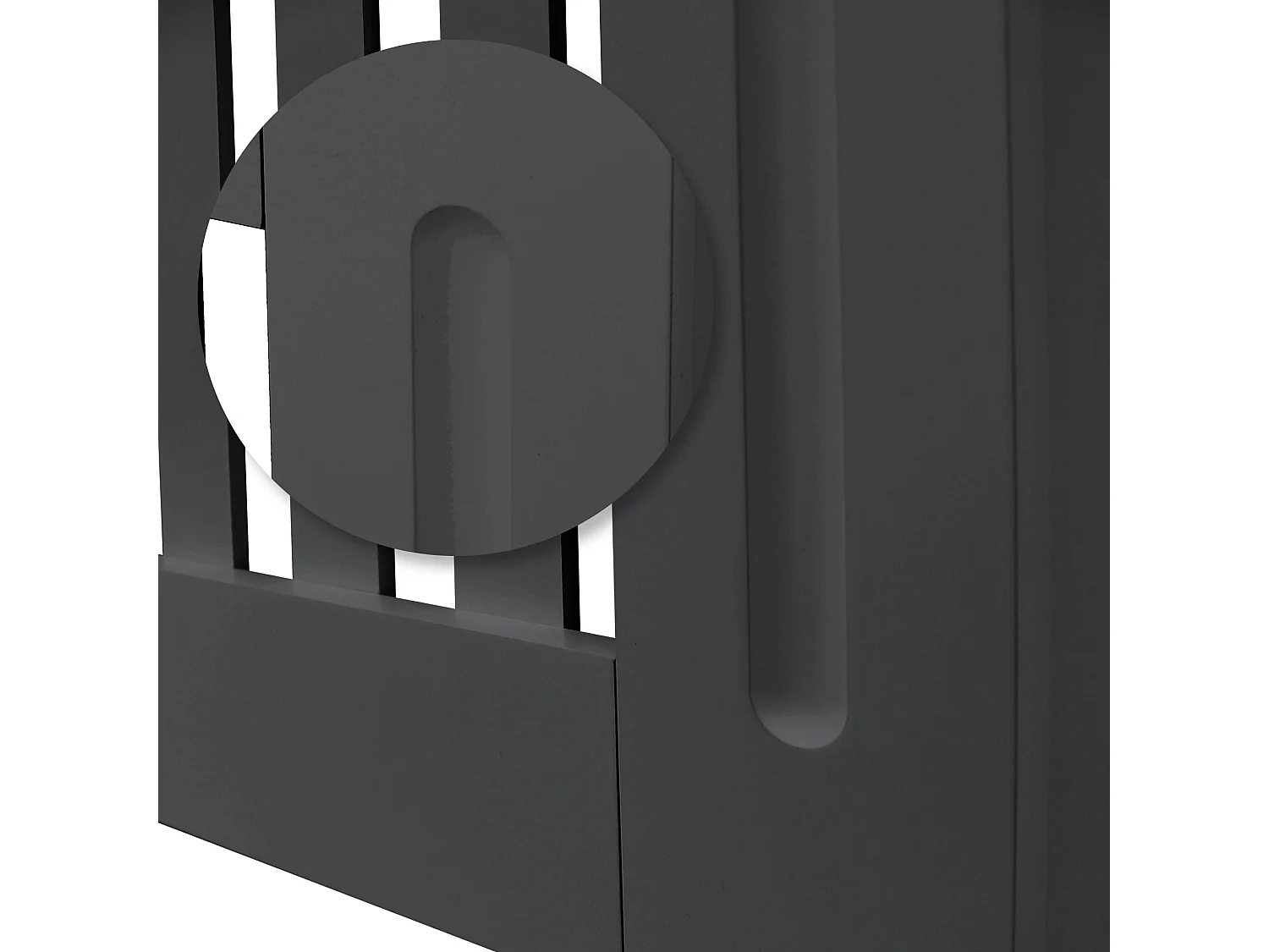 Cache-radiateur 112x19x82 cm anthracite à lattes verticales avec une surface d'étagère habillage robuste en bois MDF matériel de montage mural inclus