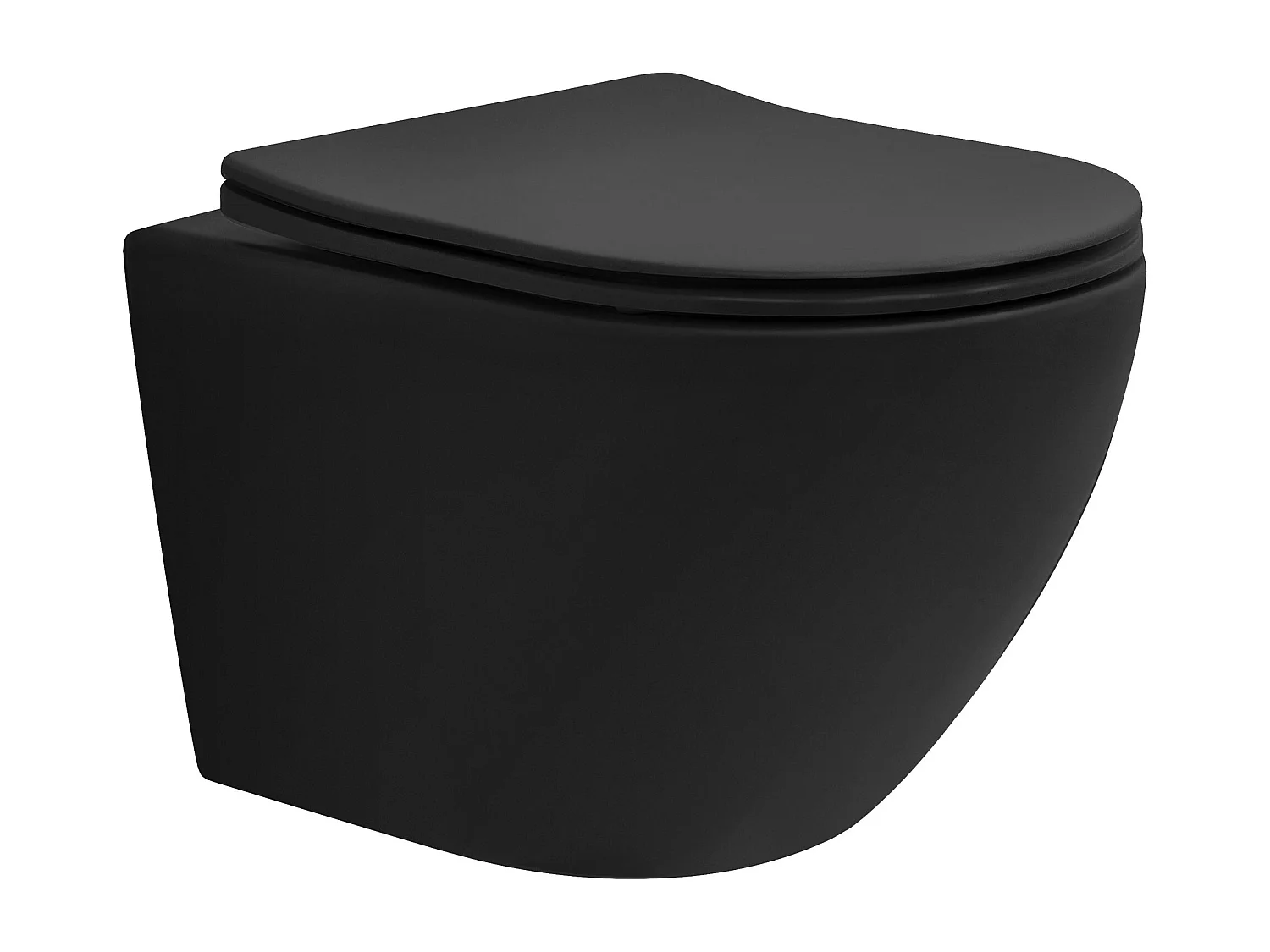 Inodoro suspendido corto nano flush tornado negro con asiento de inodoro Softclose