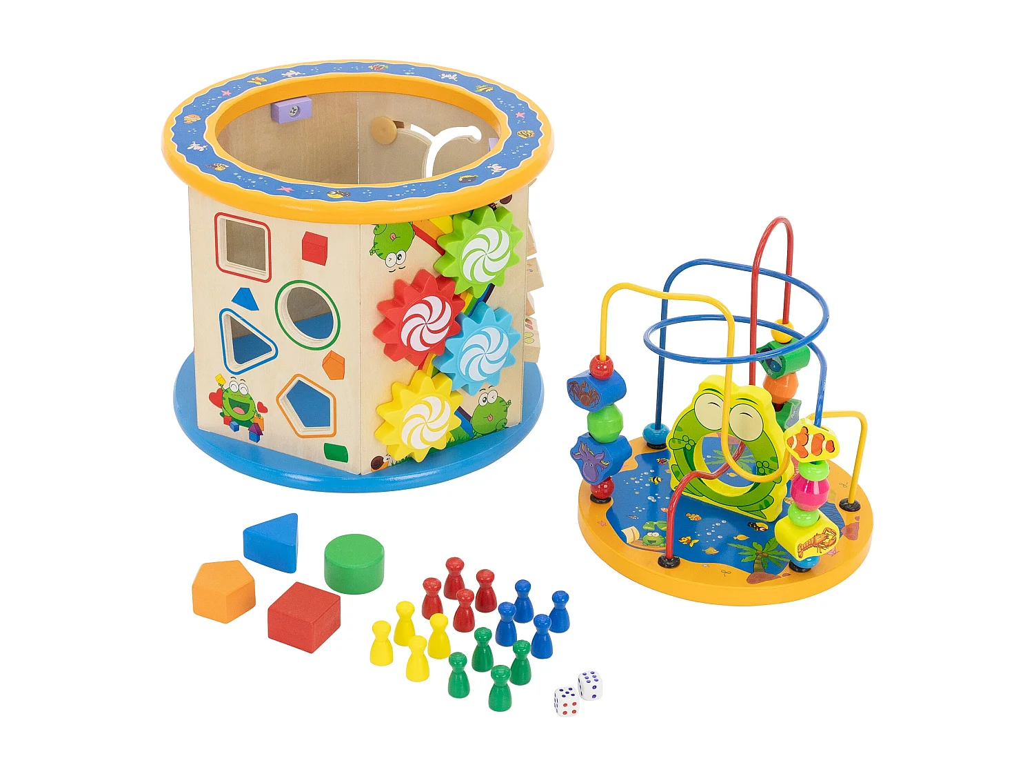 Cubos de madera 8 en 1 para desarrollar habilidades motoras, juguetes para niños, cubos de actividades educativas