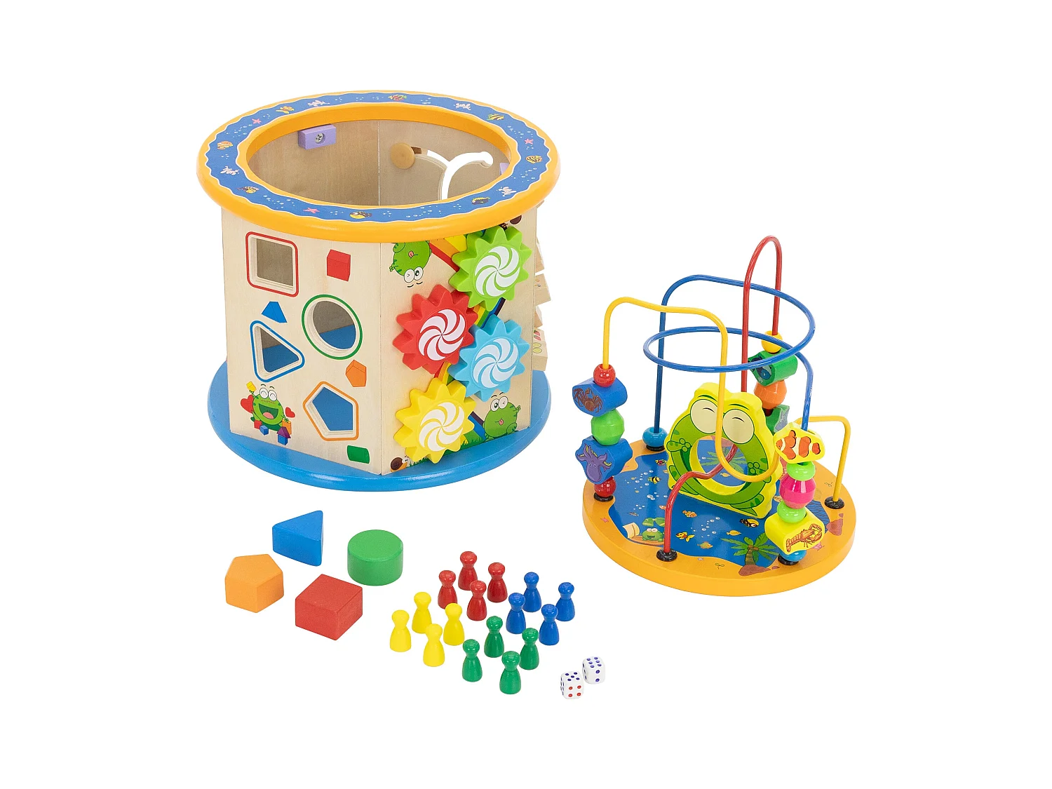 Cube de motricité 8 en 1 en bois jouets pour enfants cubes d'activités éducatif
