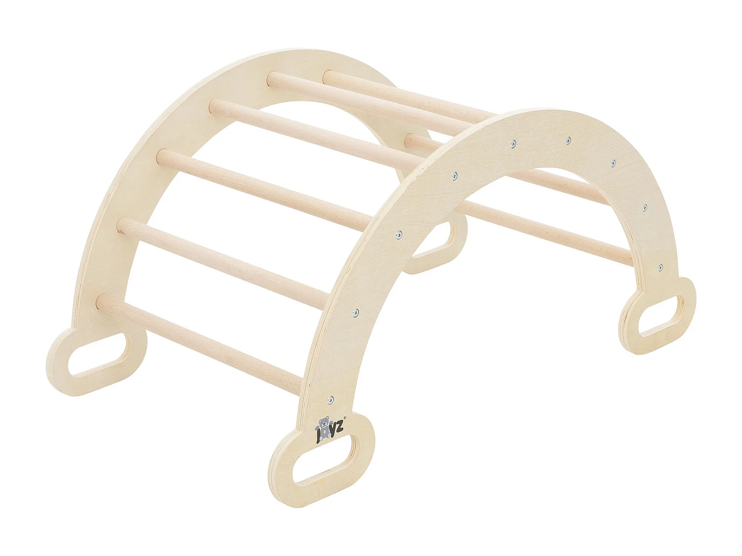 Triángulo de escalada infantil + tobogán de madera natural-blanca Juguete Montessori