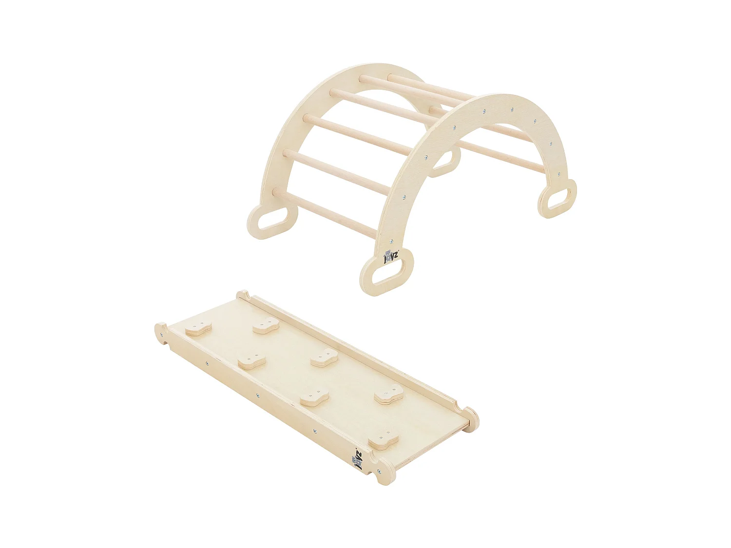 Triangle d'escalade d'enfants + toboggan bois naturel jouet motricité Montessori