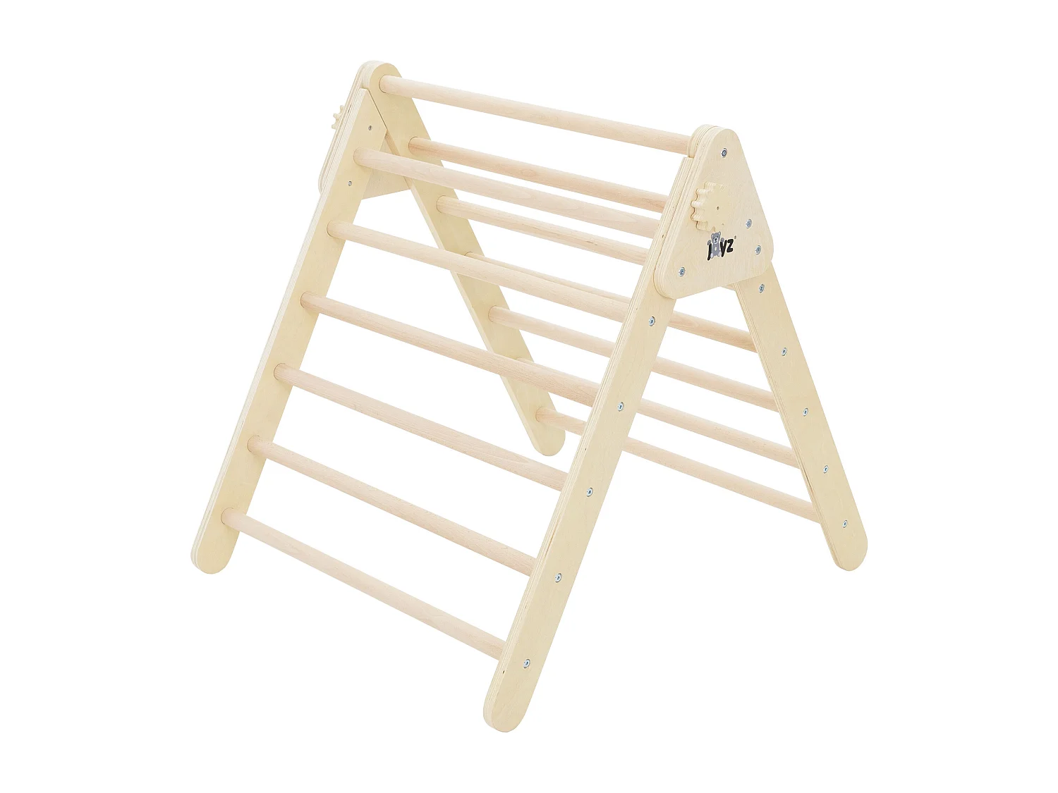 Tobogán de madera natural para niños Pikler + Triángulo de escalada