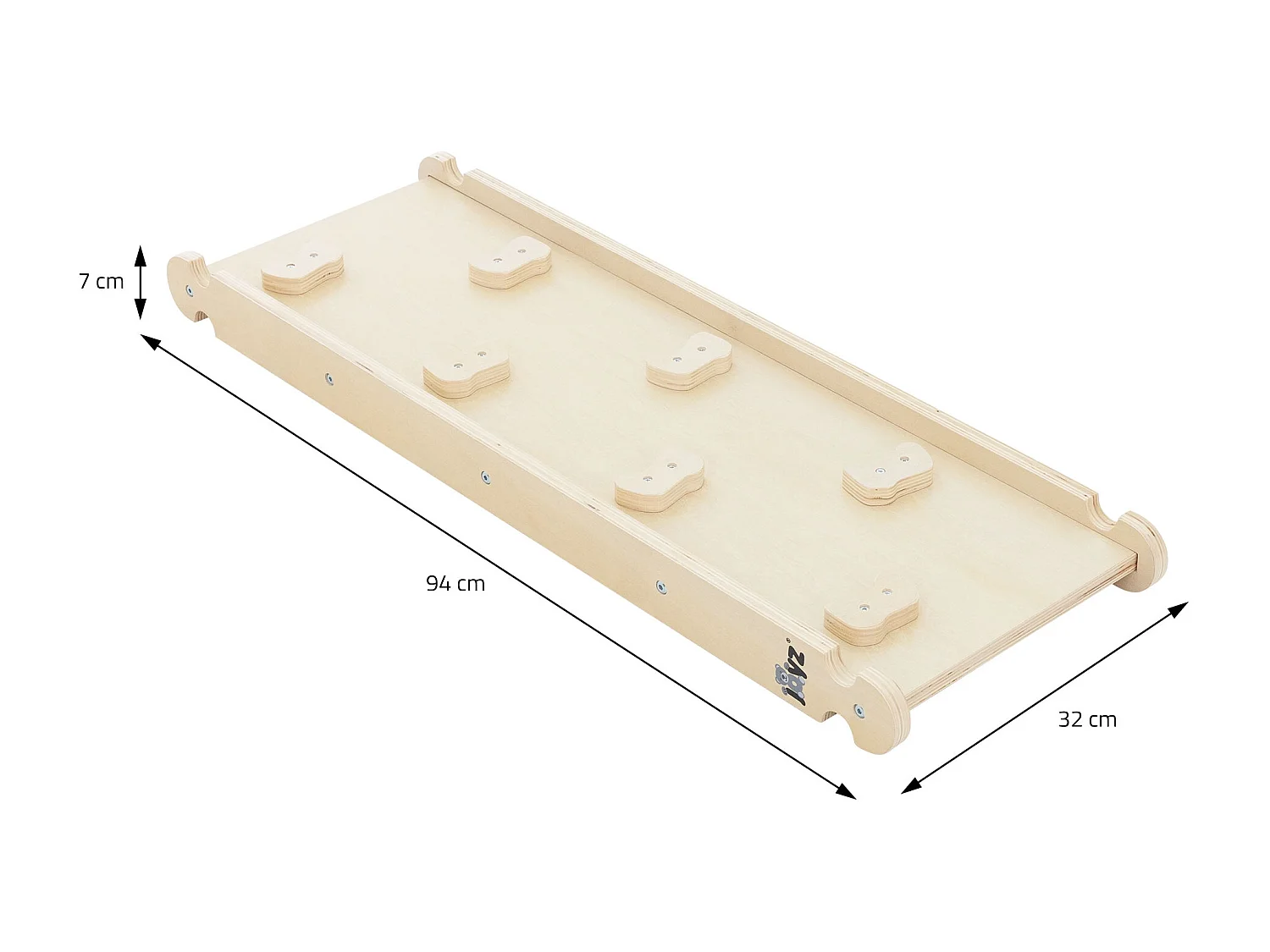 Tobogán de madera natural para niños Pikler + Triángulo de escalada