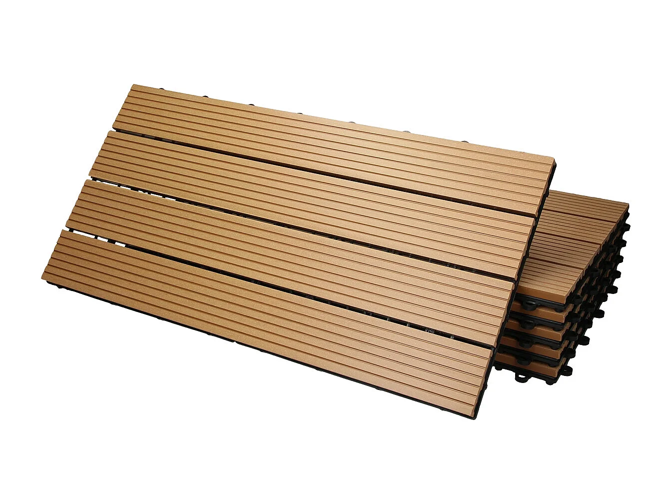 12x Piastrelle WPC per pavimento 60x30 cm balcone da giardino plug-in teak 2 m²