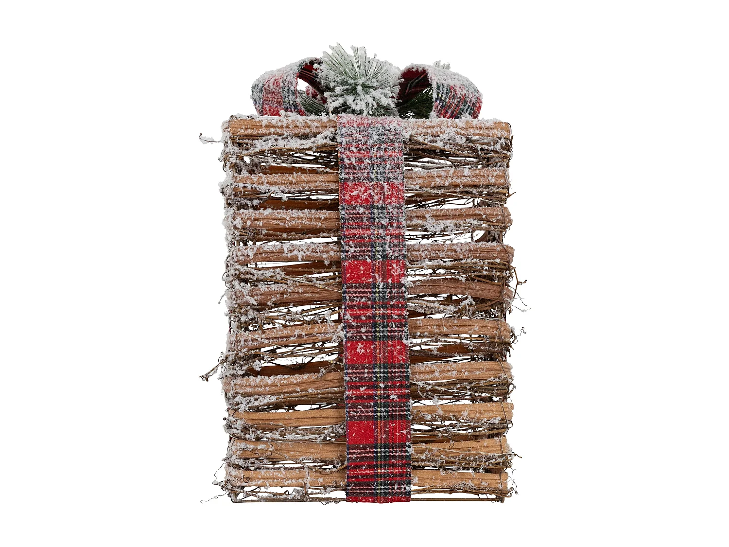 Set di 3 scatole regalo a LED in rattan timer decorazione natalizia bianco caldo