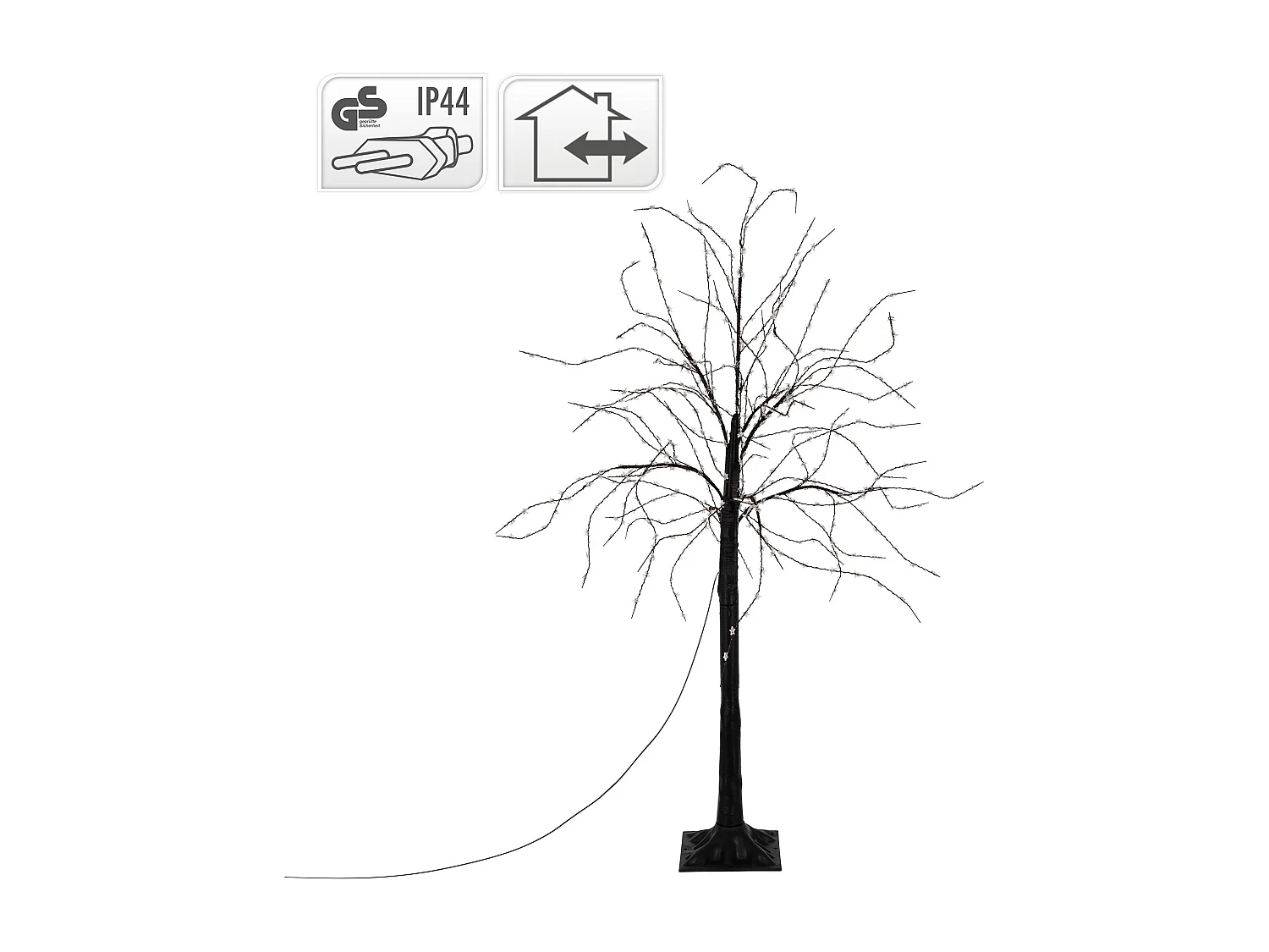 Árbol de navidad 120cm con luz LED cálida decoración para fiestas pino luminoso