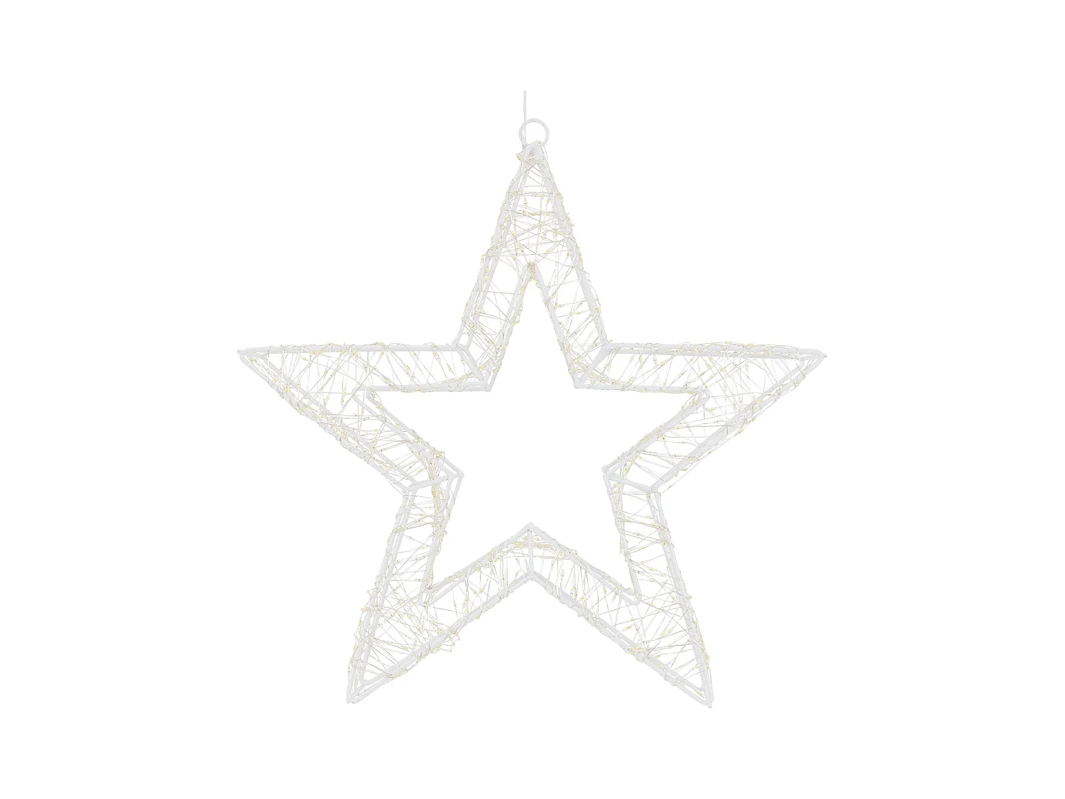 ECD Germany Estrella de Navidad 50cm blanca con 1440 luces LED bl. cálido para interior/exterior con temporizador decoración luminosa adorno colgante