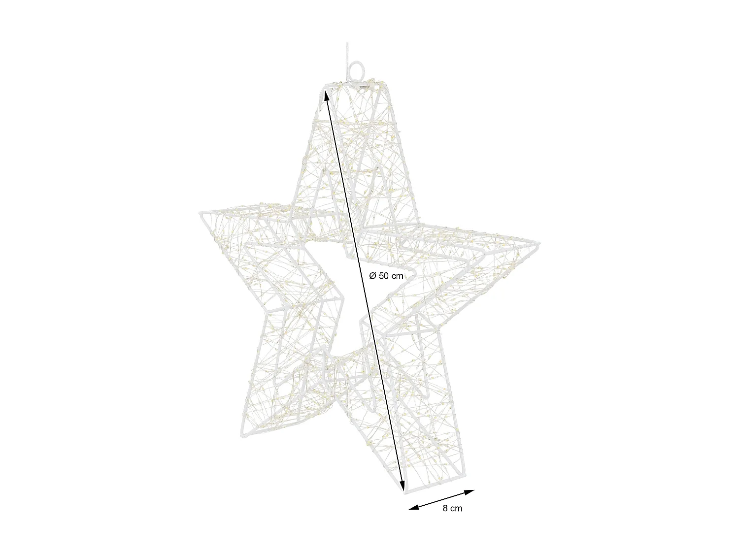 Stella di Natale decorazione con illuminazione a 1440 LED luce bianco caldo IP44