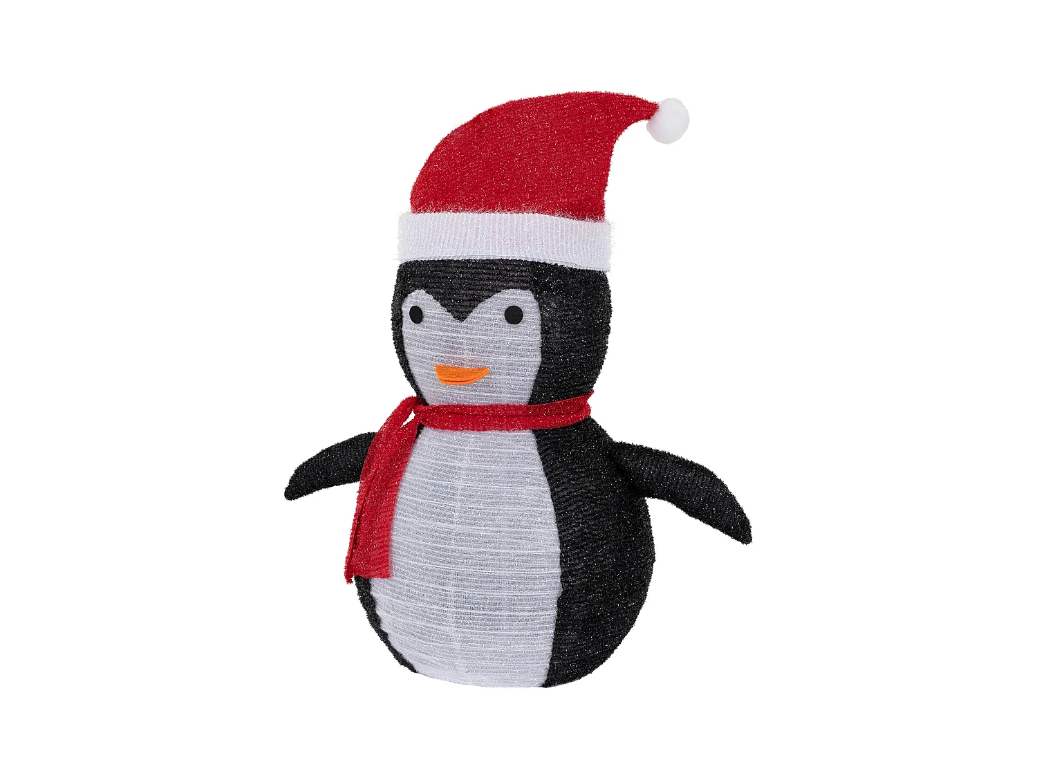 Pinguino di Natale LED con cappello e sciarpa 68 cm figurina giardino d'inverno