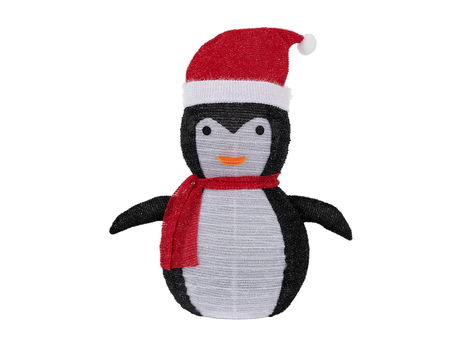 Pinguino di Natale LED con cappello e sciarpa 68 cm figurina giardino d'inverno