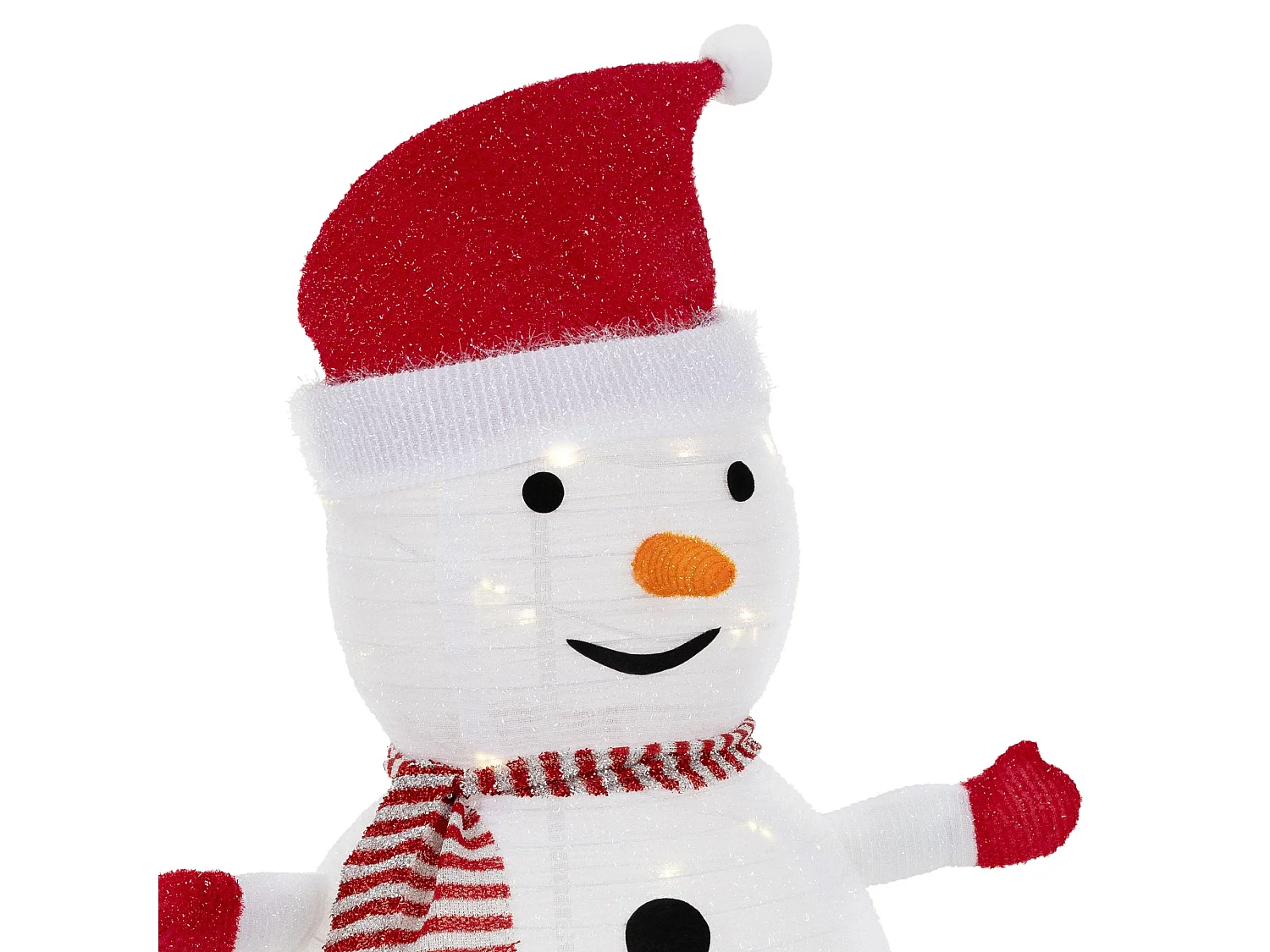 Weihnachtsschneemann Nachtlicht beleuchtet 30 LED faltbar Weihnachtsdeko 68 cm