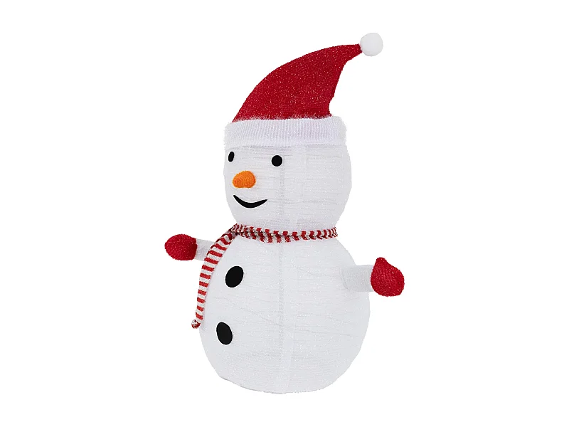 Bonhomme de neige LED décoration avec bonnet écharpe gants 68cm figurine d'hiver