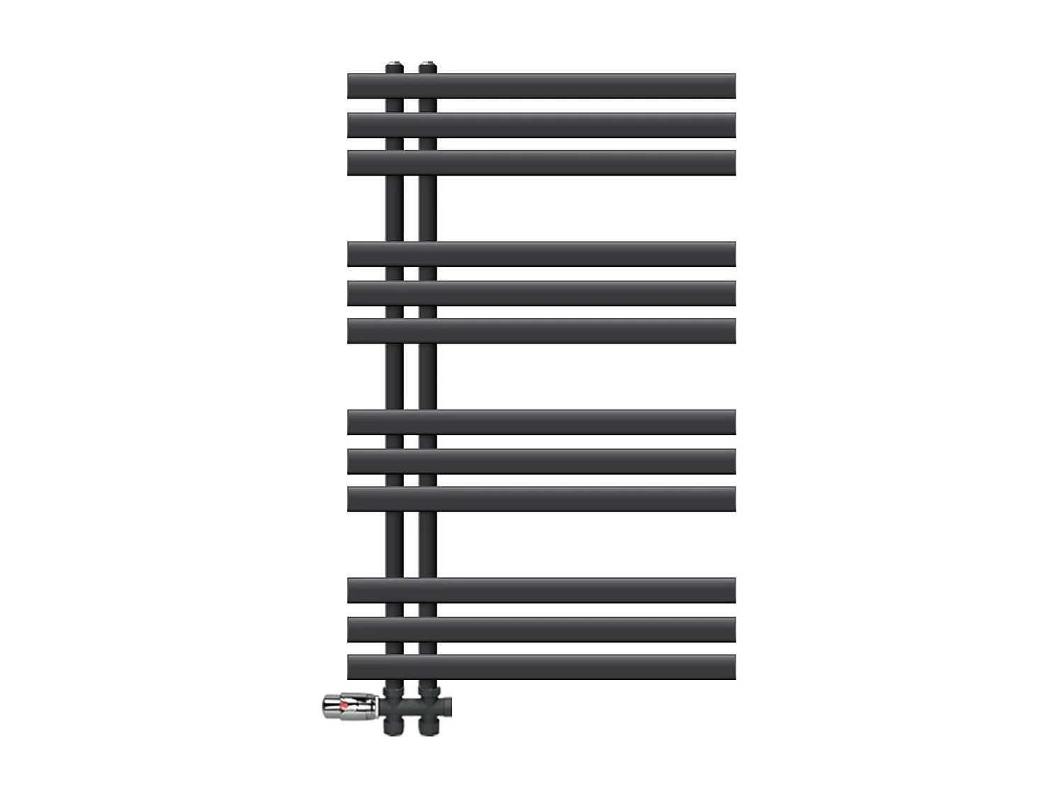 Radiateur salle de bain sèche-serviette anthracite raccordement au sol 60x100 cm