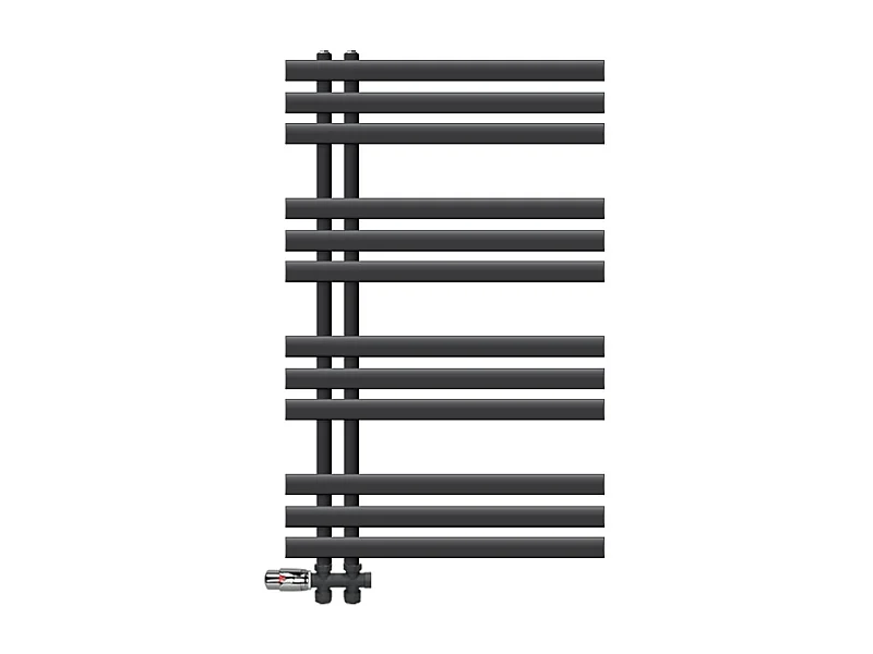 Radiateur salle de bain sèche-serviette anthracite raccordement au sol 60x100 cm