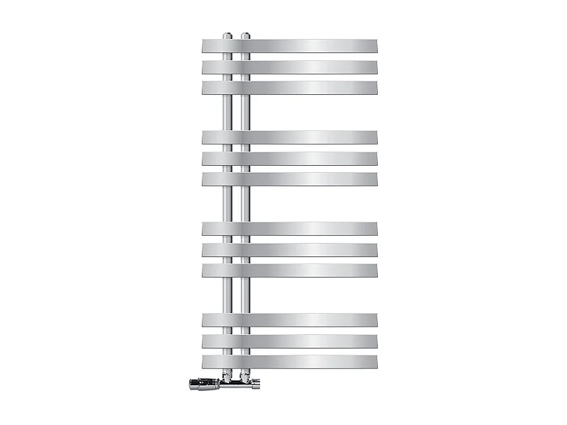 Radiador de baño Iron EM 500x1000 mm con conexión a pared embellecedor cromado
