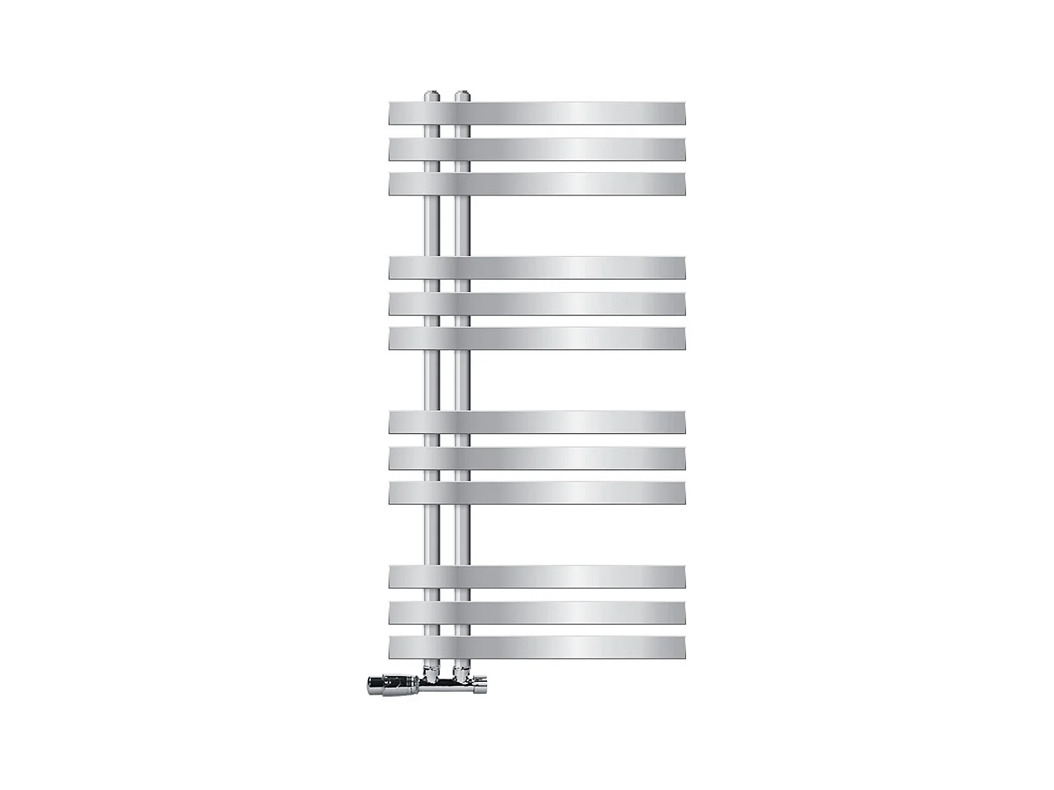 Radiador de baño Iron EM 500x1000 mm con conexión a pared embellecedor cromado