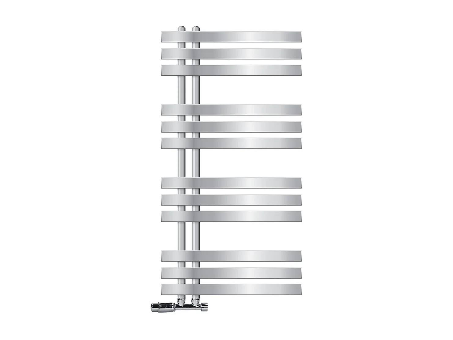 Radiateur salle de bain Iron EM 500x1000 mm avec garniture chrome raccord mural