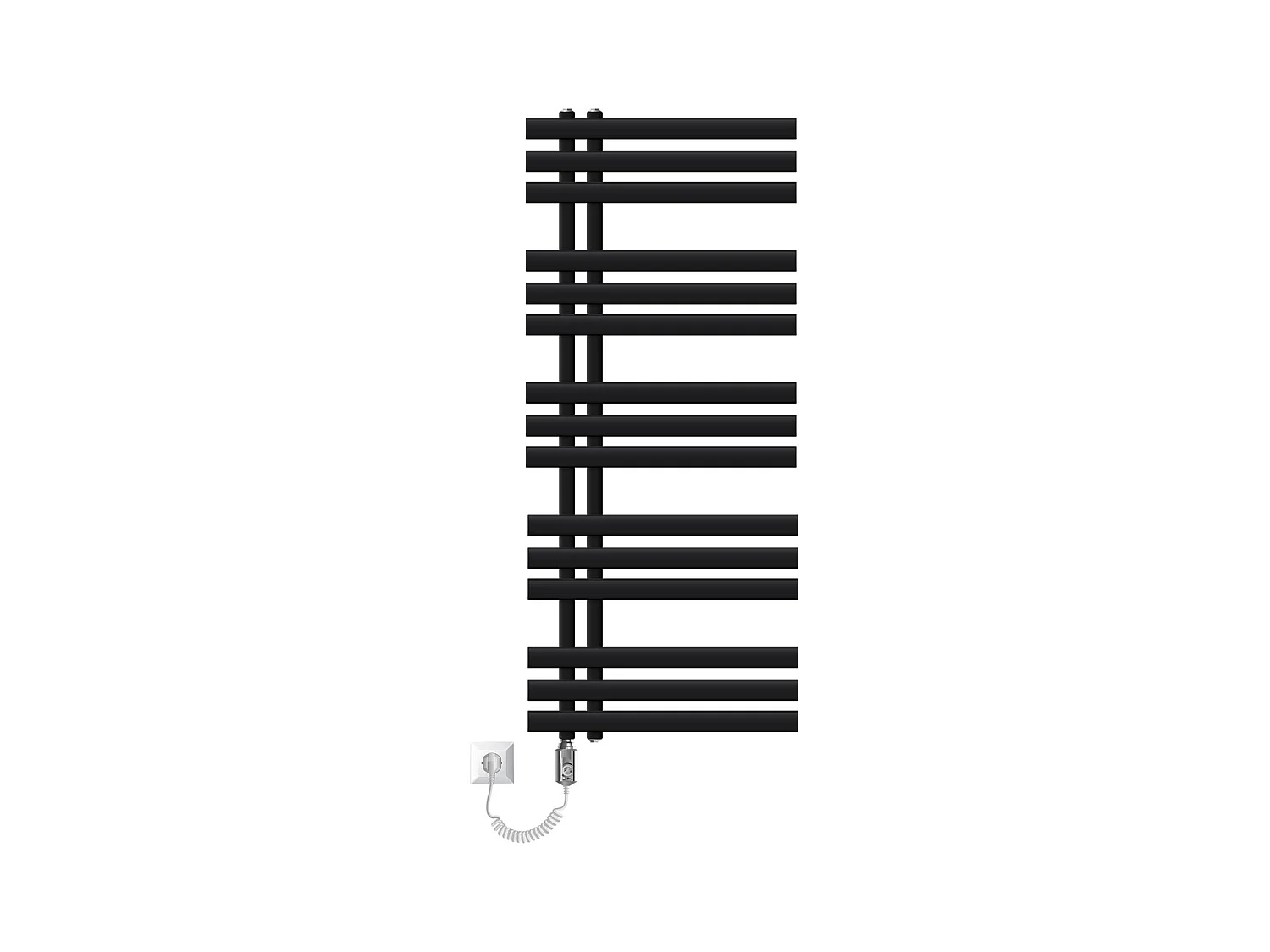 Radiador toallero de baño negro 50x120 cm con resistencia 900W