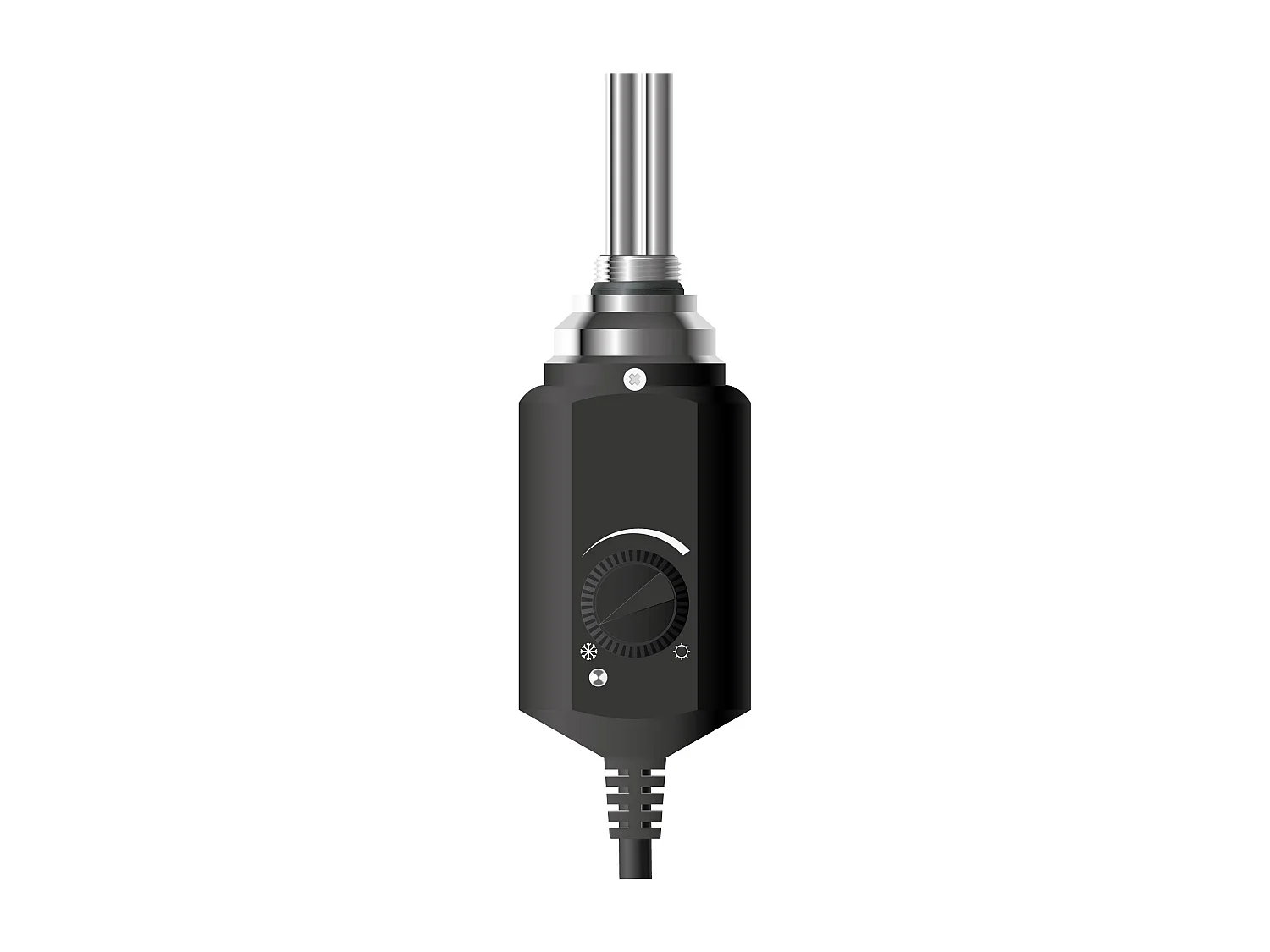 Radiateur sèche-serviettes de salle de bain noir 50x120 cm avec résistance 900W