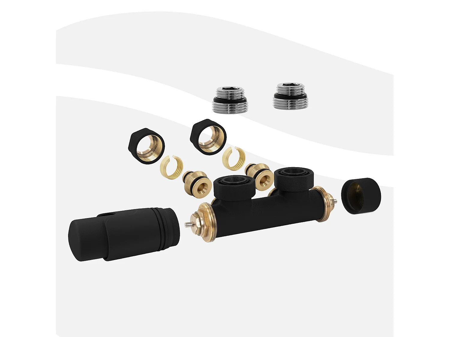 Iron EM Radiateur sèche-serviettes salle de bain en acier noir mat 600x1000 mm