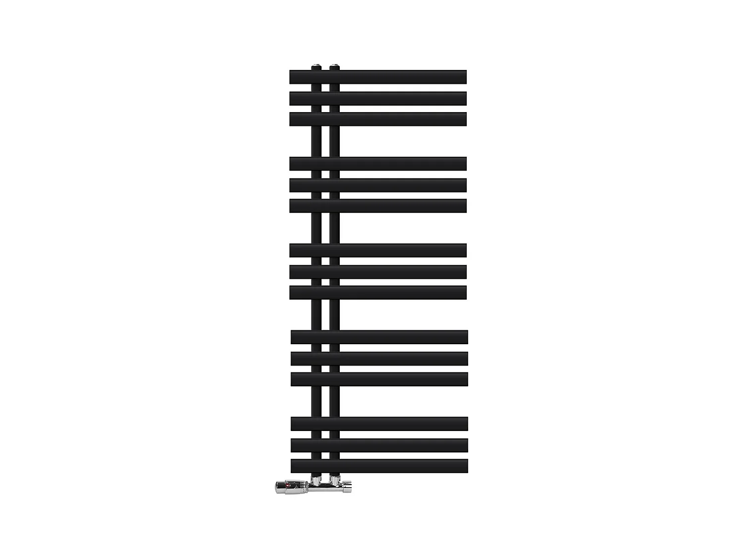 Radiador toallero de baño Iron EM de acero negro mate 500x1200 mm