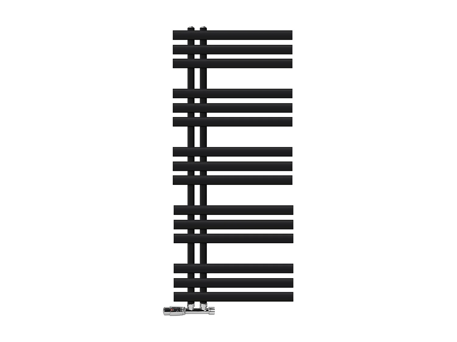 Radiatore scaldasalviette da bagno Iron EM in acciaio nero opaco 500x1200 mm