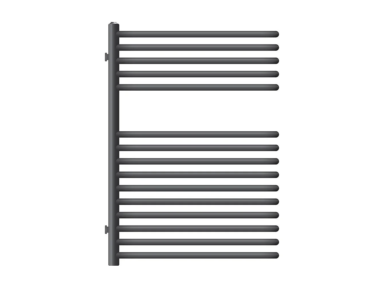 Radiatore scaldasalviette da parete antracite 500x800 mm con resistenza a immersione da 600 W