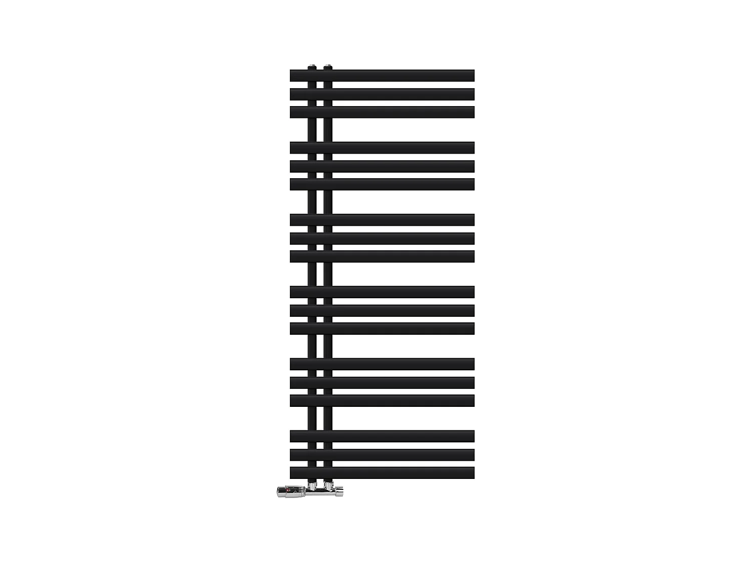 Radiador toallero de baño Iron EM de acero negro mate 600x1400 mm