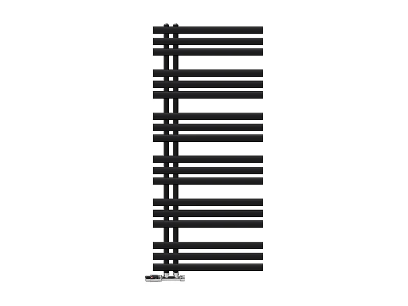 Iron EM Radiateur sèche-serviettes salle de bain en acier noir mat 600x1400 mm