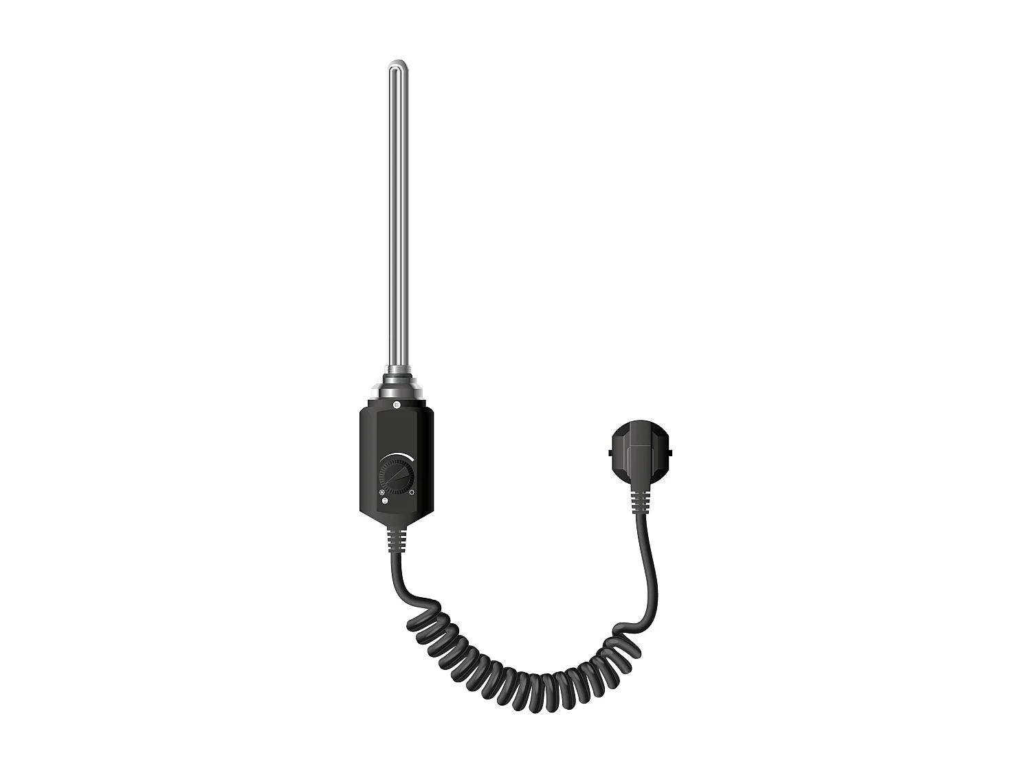 Radiateur sèche-serviettes de salle de bain noir 50x120 cm avec résistance 1200W