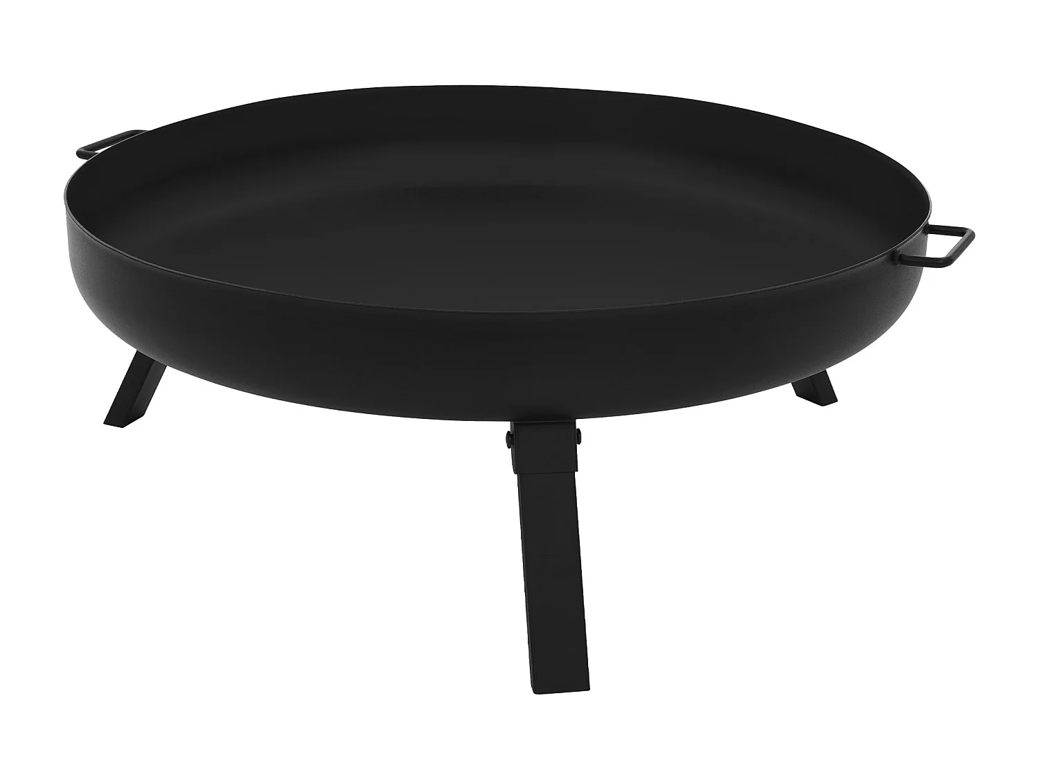 Bol à feu basero acier noir avec 3 pieds pliables foyer grille barbecue Ø70x27cm