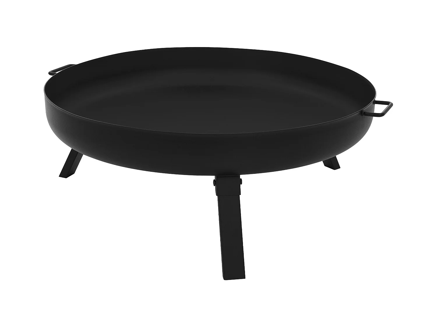 Basero braciere in acciaio nero con 3 gambe pieghevoli camino barbecue grill Ø70x27cm