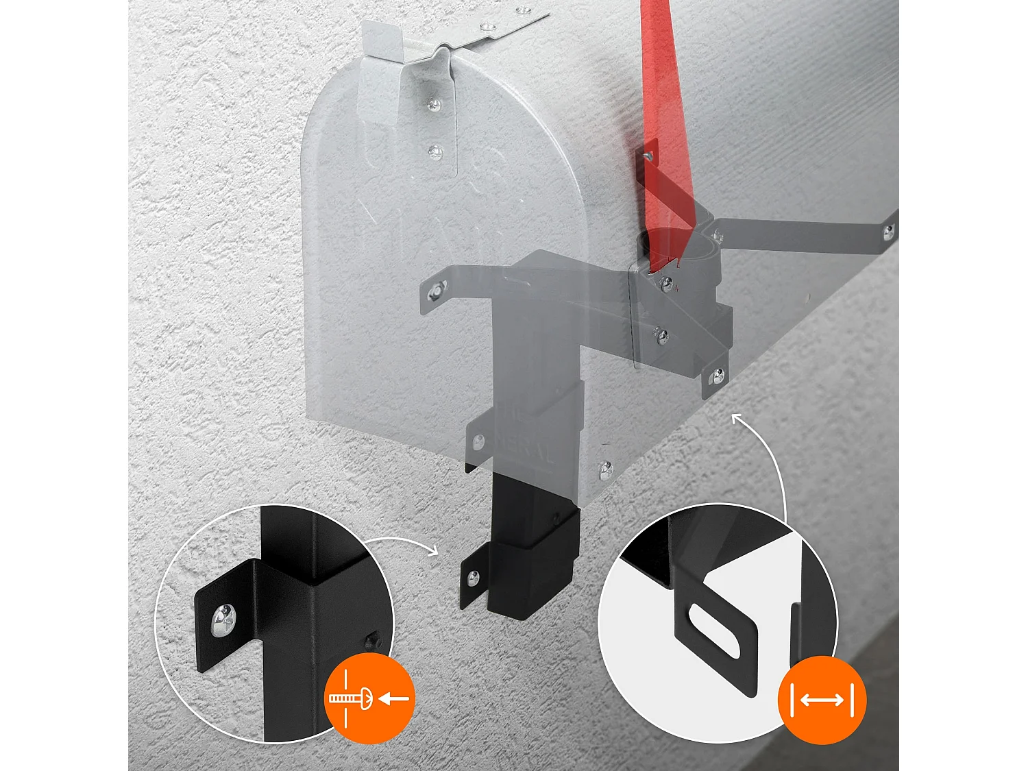 Buzón de pared con diseño de estilo americano, buzón de correos de EE. UU.