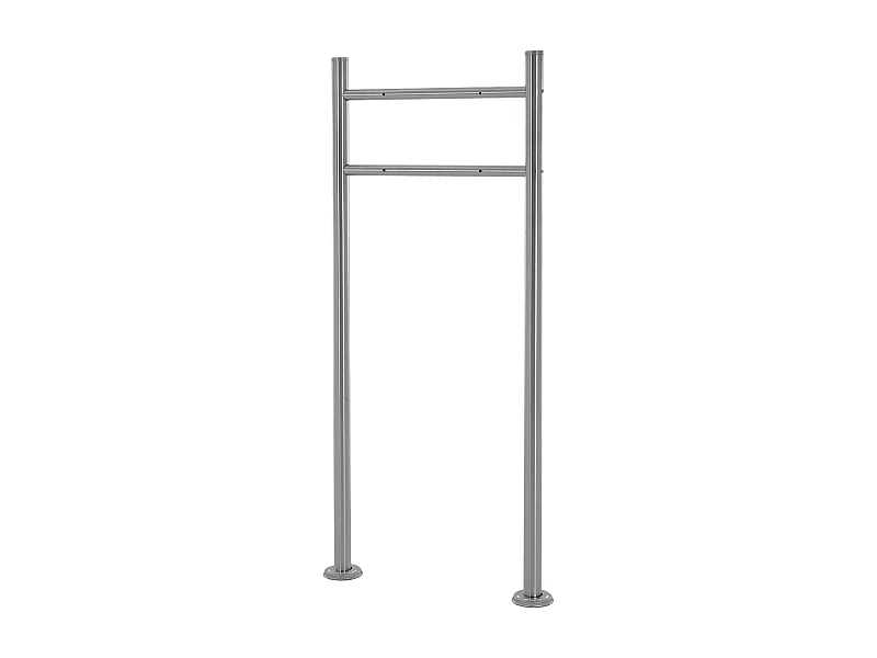 Support de boîte aux lettres acier inoxydable argent support modern 55x120x9 cm