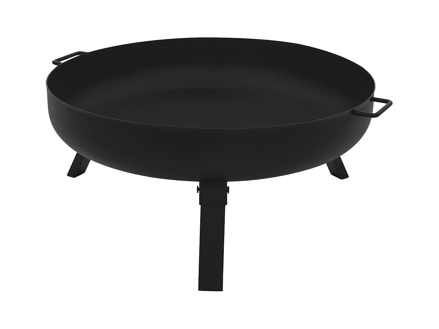 Basero braciere in acciaio nero con 3 gambe pieghevoli camino barbecue grill Ø60x27cm