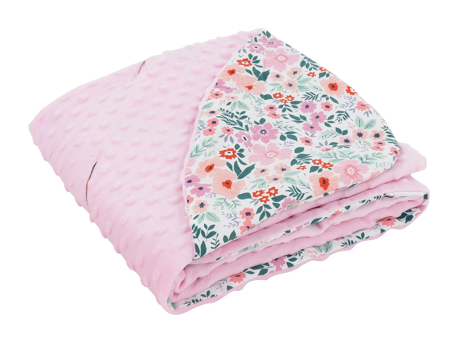Coperta per neonati con cappuccio in cotone per seggiolino auto/passeggino fiori/rosa