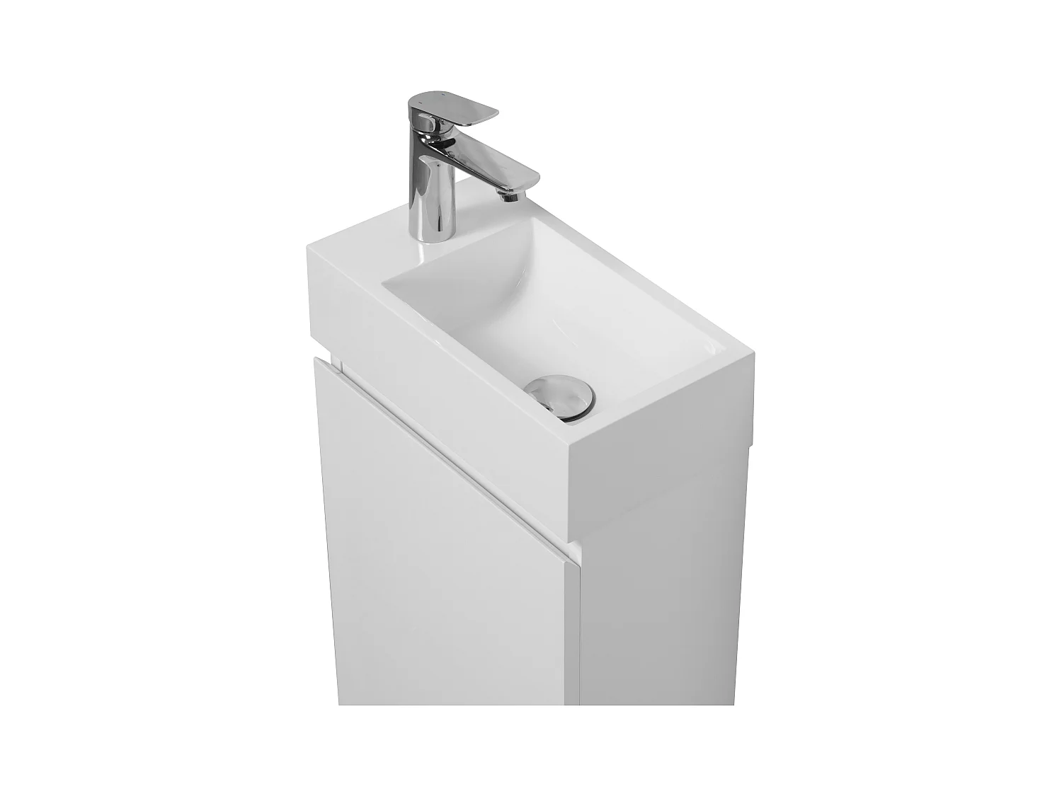 Badezimmermöbel-Set, 40 cm, weißes Waschbecken mit Unterschrank (ohne Wasserhahn und Abfluss)