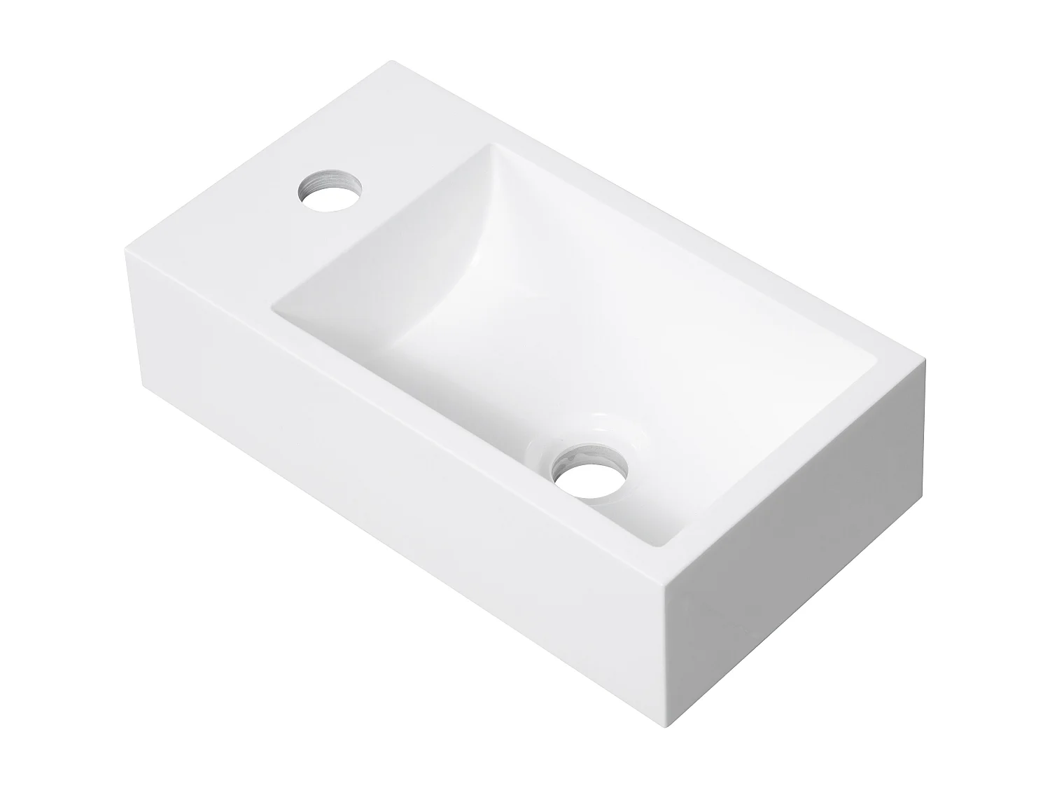 Badezimmermöbel-Set, 40 cm, weißes Waschbecken mit Unterschrank (ohne Wasserhahn und Abfluss)