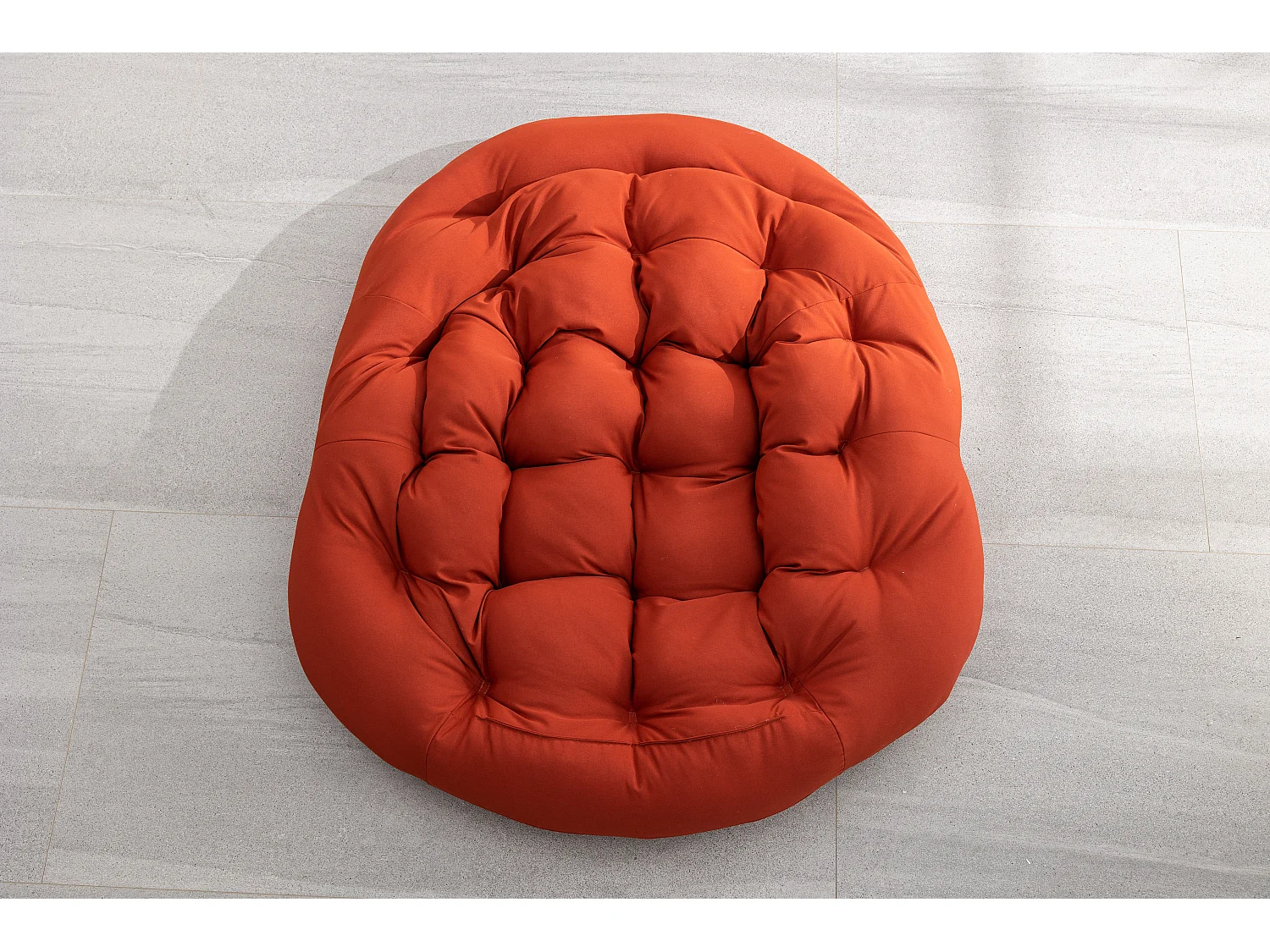 Rattan-Schaukelstuhl für den Außenbereich, Schaukelstuhl mit gepolstertem Kissen für den Außenbereich, für Veranda, Wohnzimmer, Terrasse, Garten, Orange