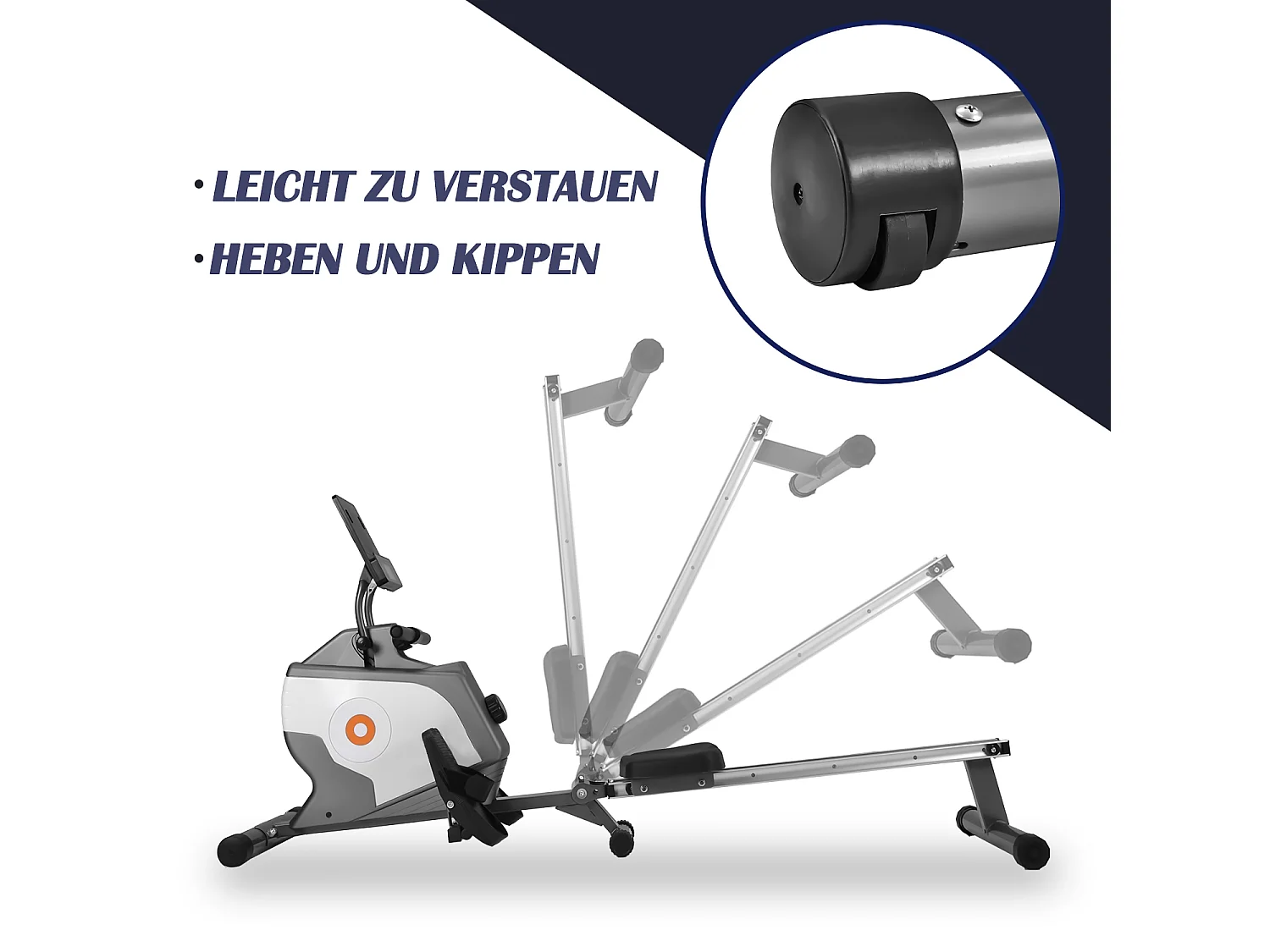 Máquina de Remo Magnética Máquina de Remo Plegable con Sistema de Sujeción Magnética, Monitor LED (No incluye PAD)