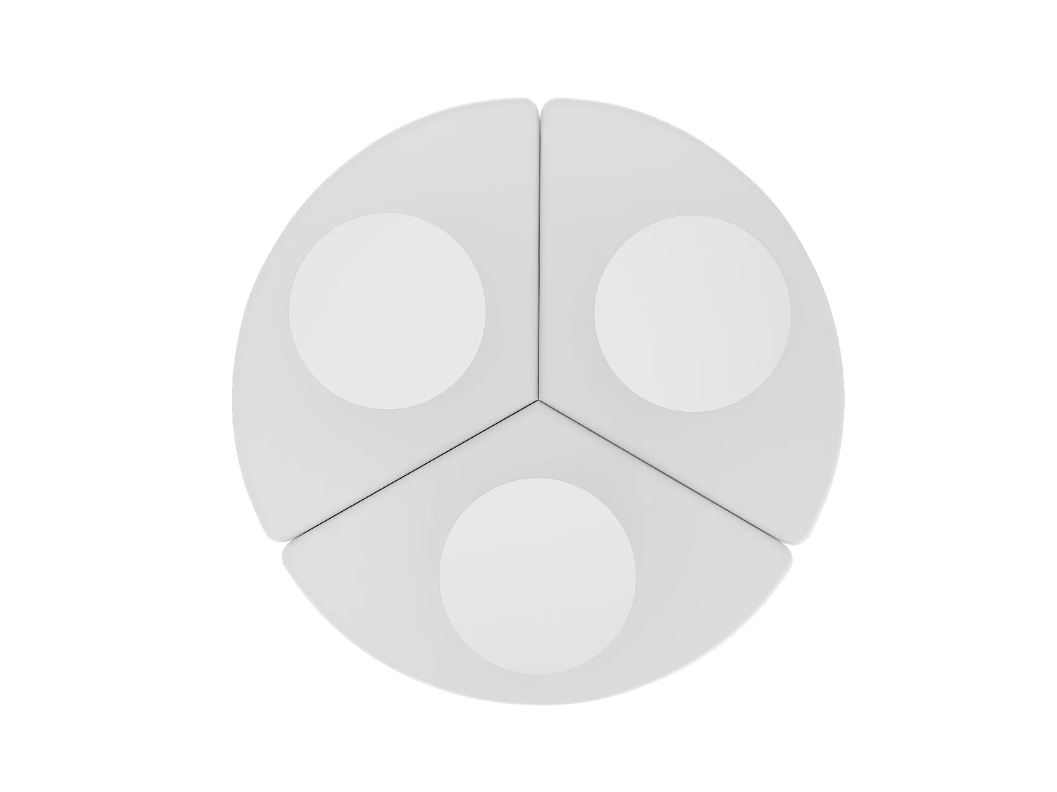 Ronde salontafel, 100 cm diameter, 40 cm hoogte, gelakt MDF blad en PVC poten